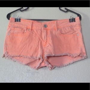 Bright pink distressed shorts size 5